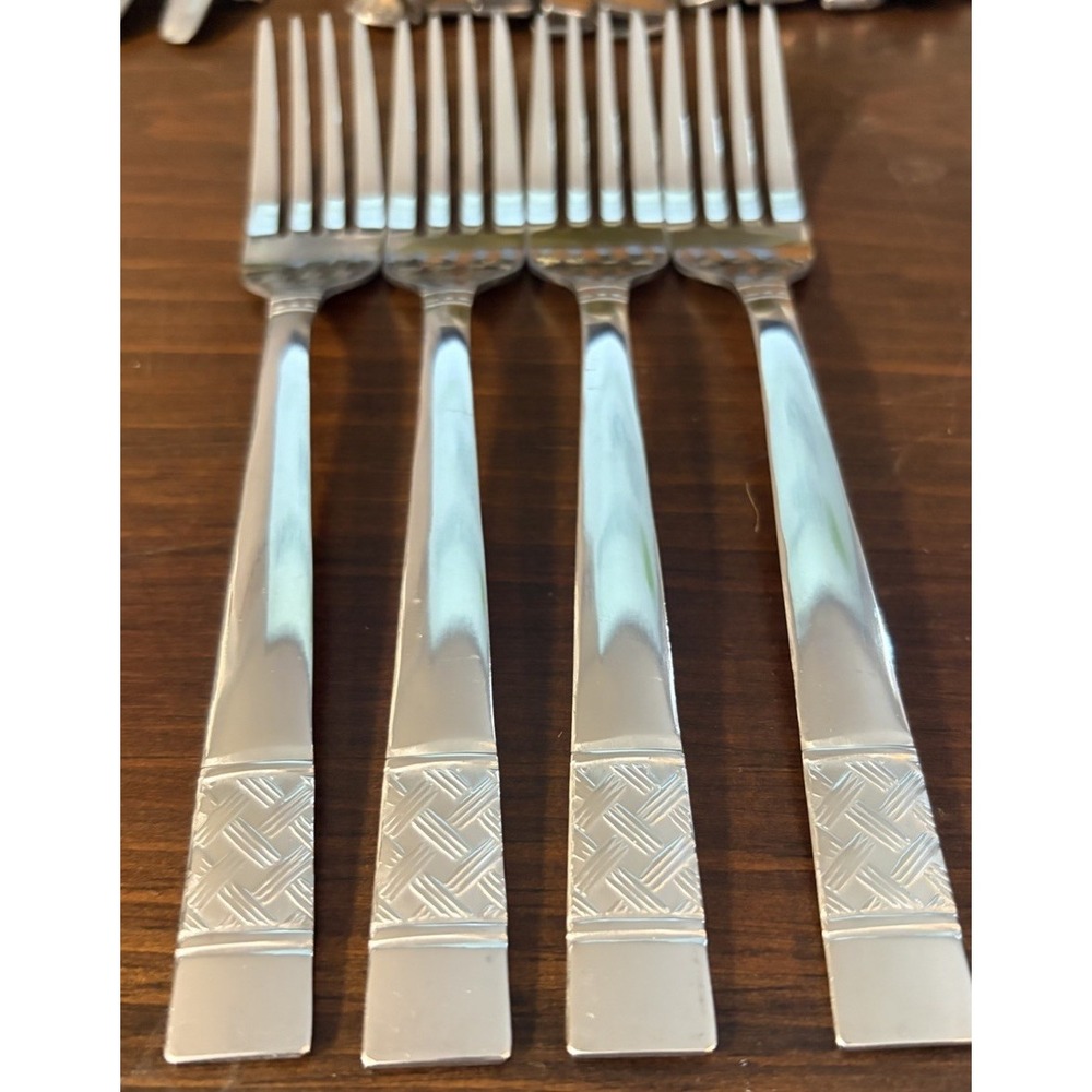 Mainstays Pierremont Stainless Dinner Forks Set of 4 Basketweave Replacement